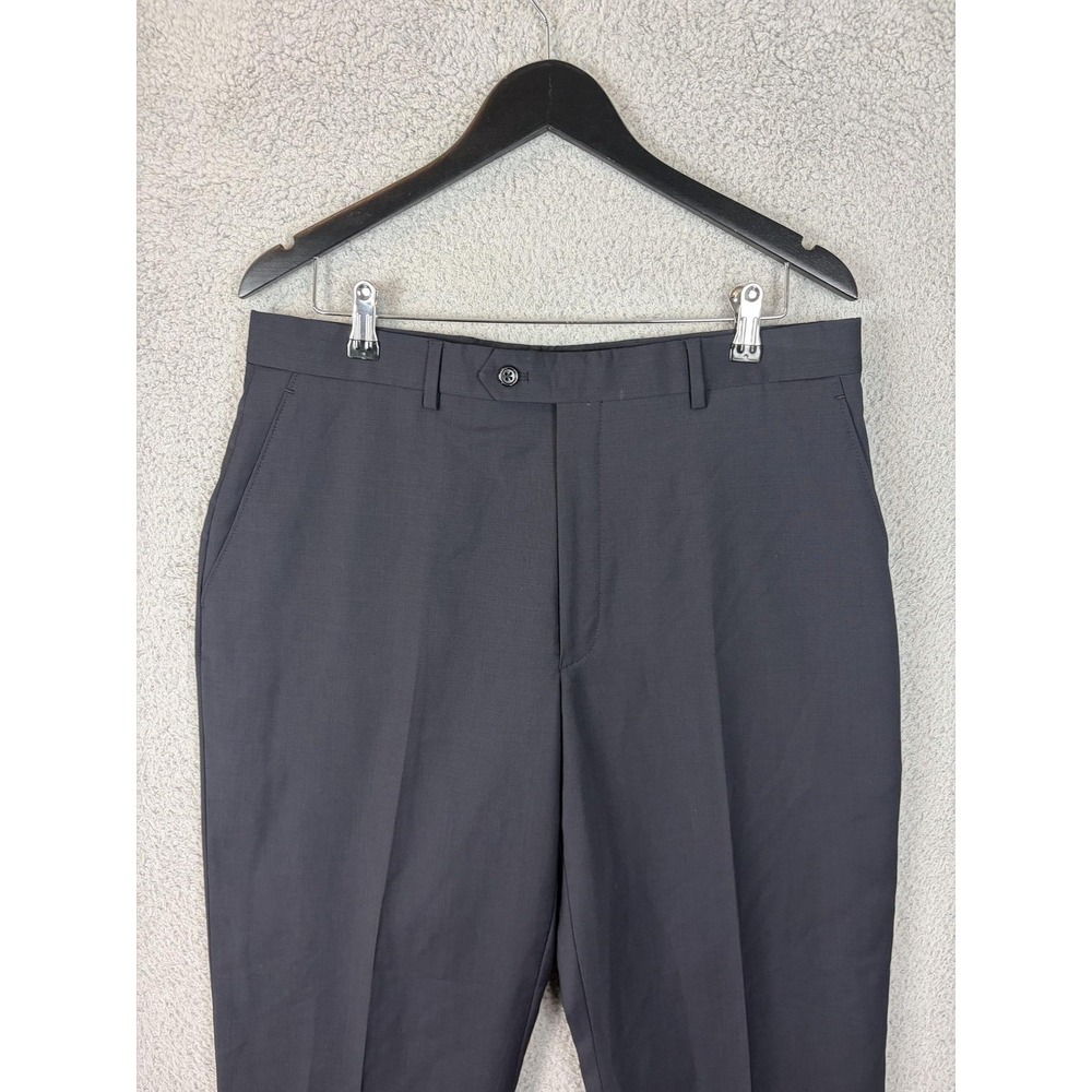 Jos A Bank Dress Pants Mens 35x24 Gray Wool Slim Fit Signature Collection Office